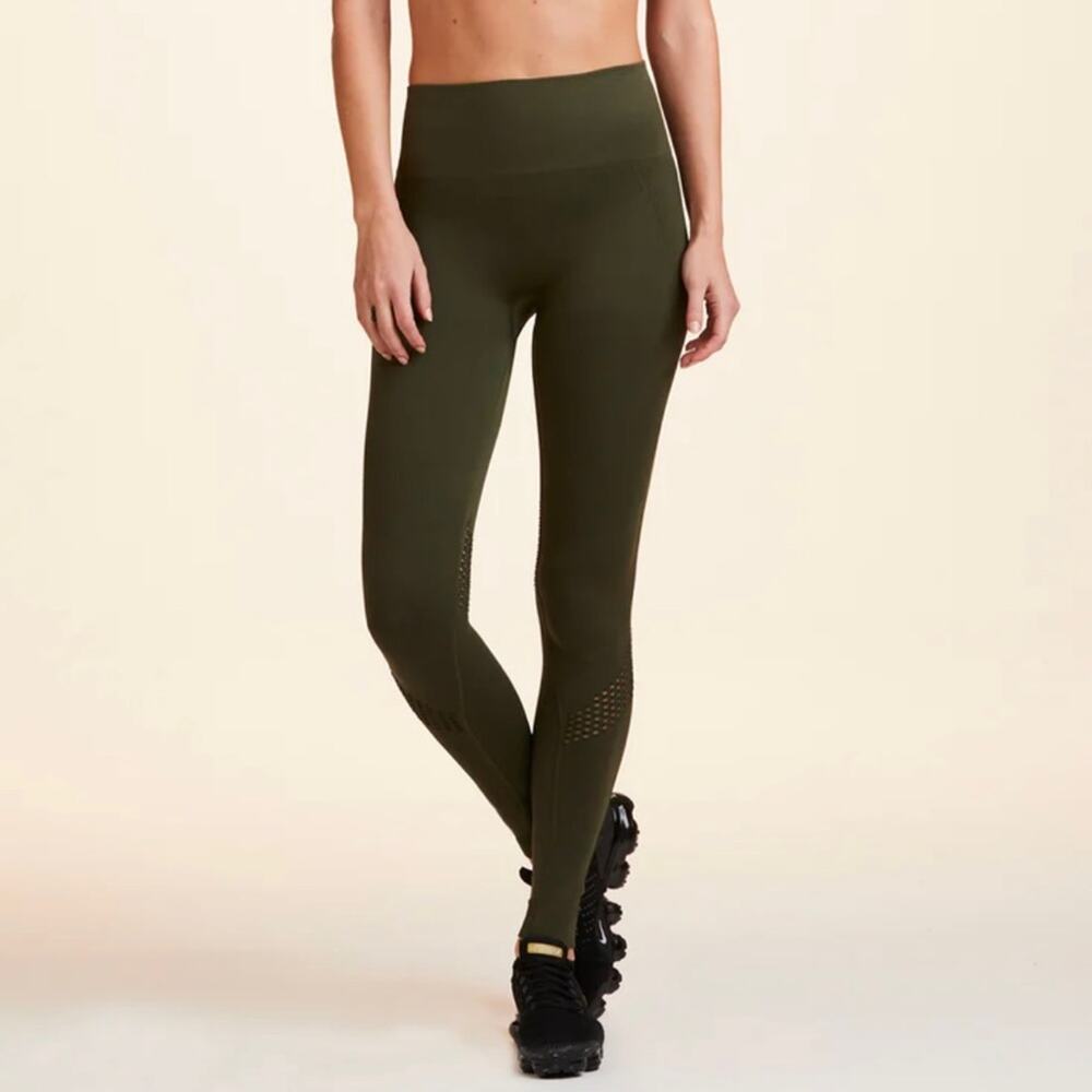 ALALA Essential Seamless High Waist Tight Legging Olive Green Women's Small $95